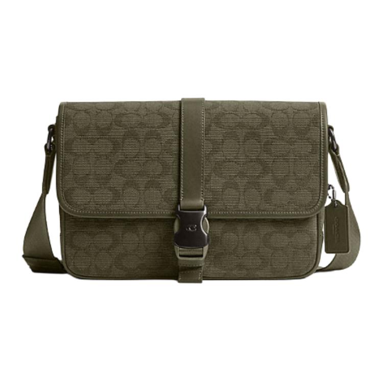 

Сумка через плечо из телячьей кожи лиги мужская зелёная COACH