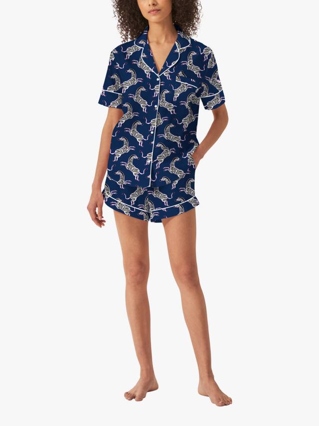 

Комплект пижамы Zebra Organic Cotton с короткими рукавами и шортами myza, Navy/Pink