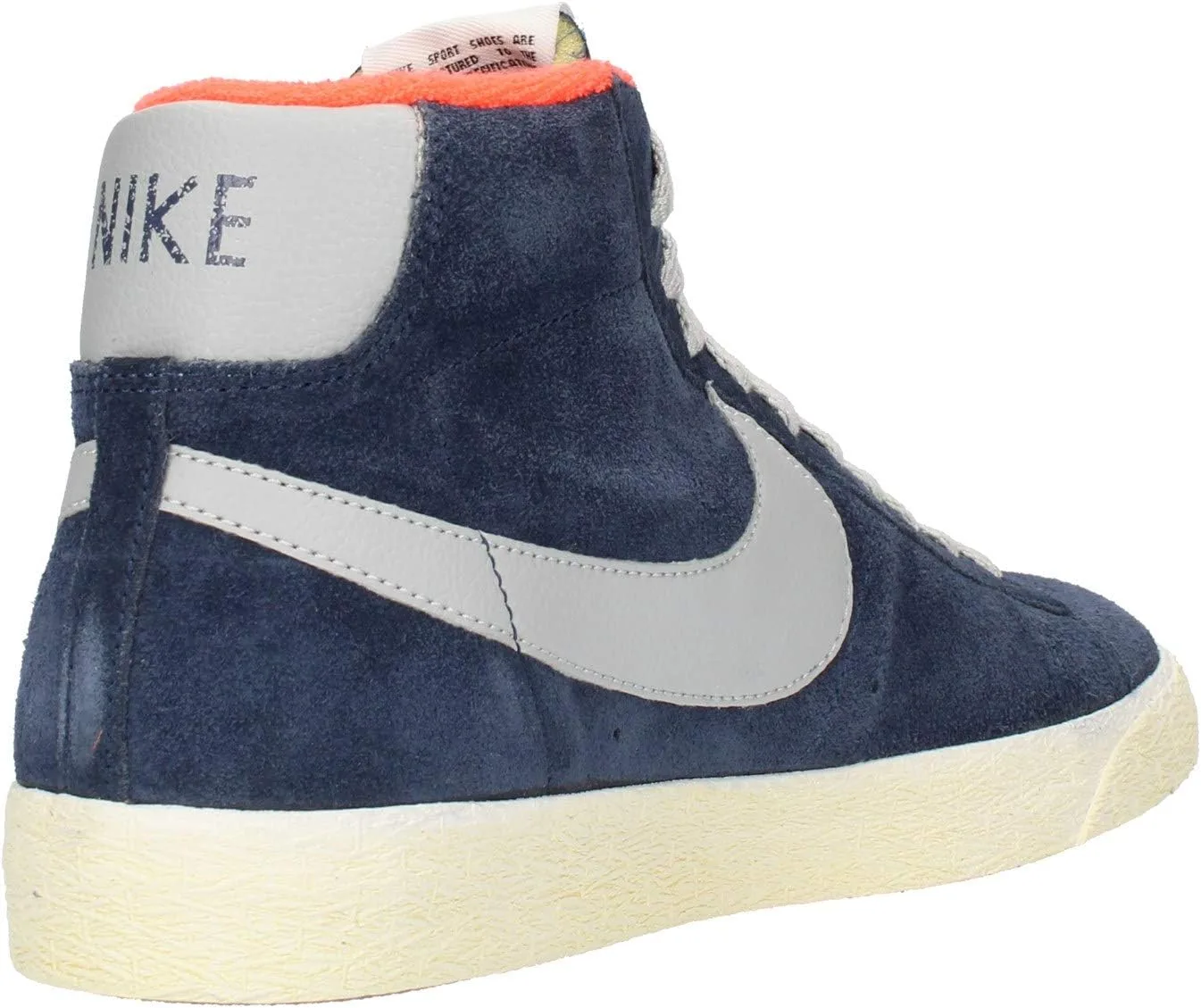Кроссовки Nike Blazer Mid Premium Vintage (замша), серо-синие — фото 3