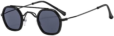 

Солнцезащитные очки в стиле ретро Polygon для женщин, прозрачные линзы с градиентом Ocean, защита от УФ-излучения UV400, солнцезащитные очки в стиле панк для мужчин MTZJH, Black Grey