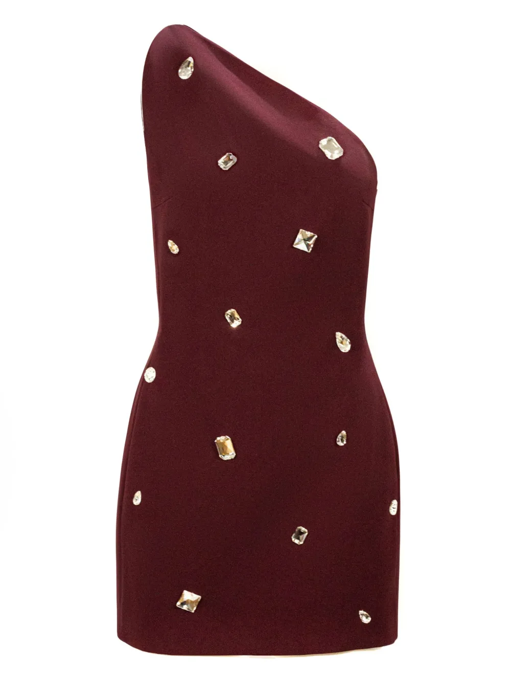 

Платье на одно плечо, украшенное кристаллами David Koma, красный