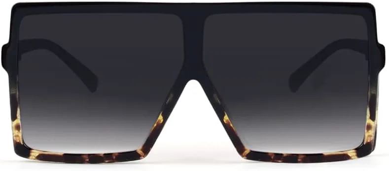 

Ультралегкие квадратные солнцезащитные очки большого размера в классическом модном стиле, 100% защита от УФ-излучения, для женщин и мужчин CHAUOO, 2pcs-black-leopard