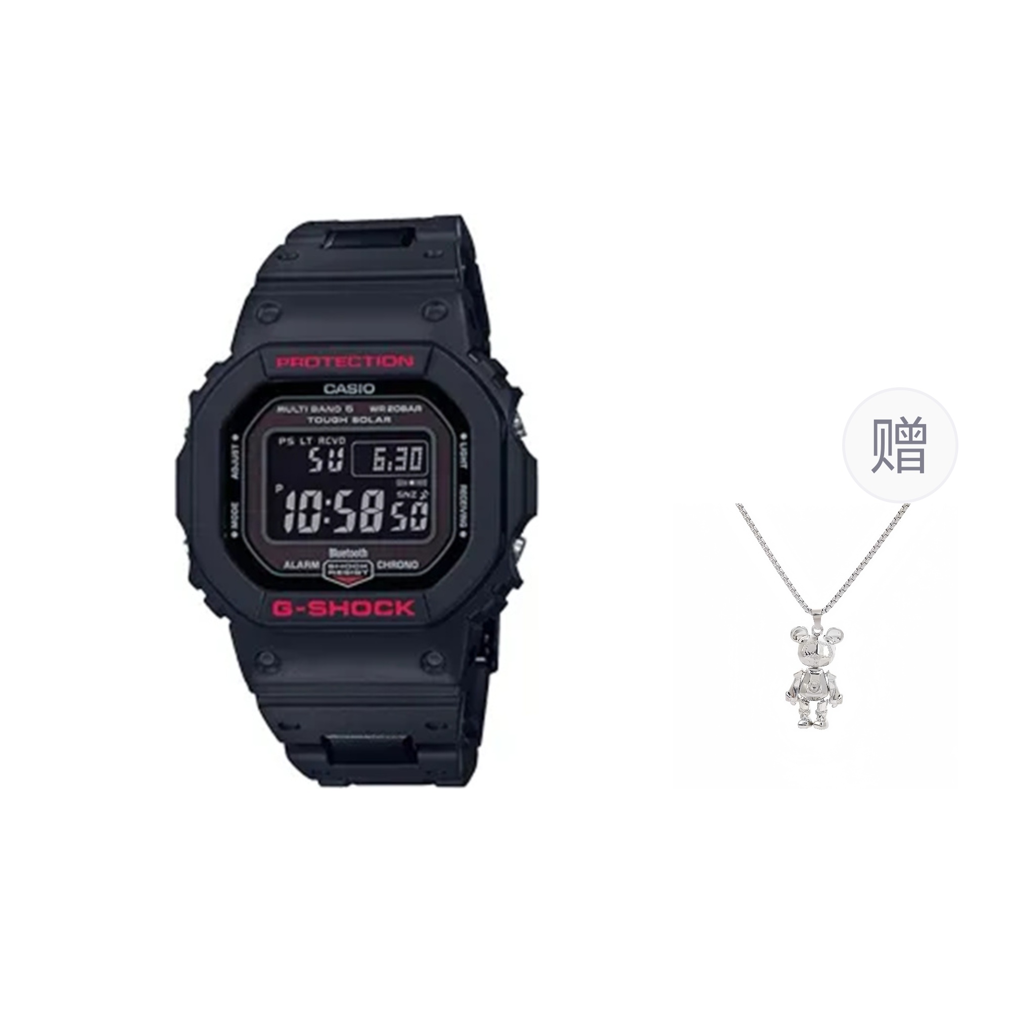 

G-SHOCK Часы Quartz Movement Resin Strap Watch Unisex Black Dial, Black and Red Dial