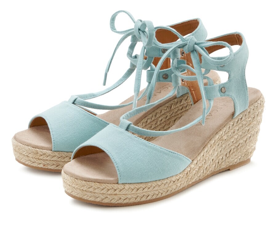 Босоножки на высоком каблуке LASCANA Strap Sandals, небесно-синий — фото 4