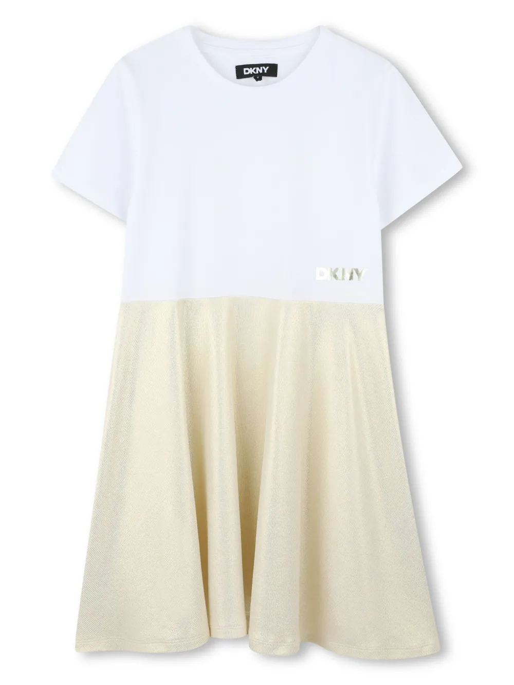 

Платье с логотипом Dkny Kids, золотой