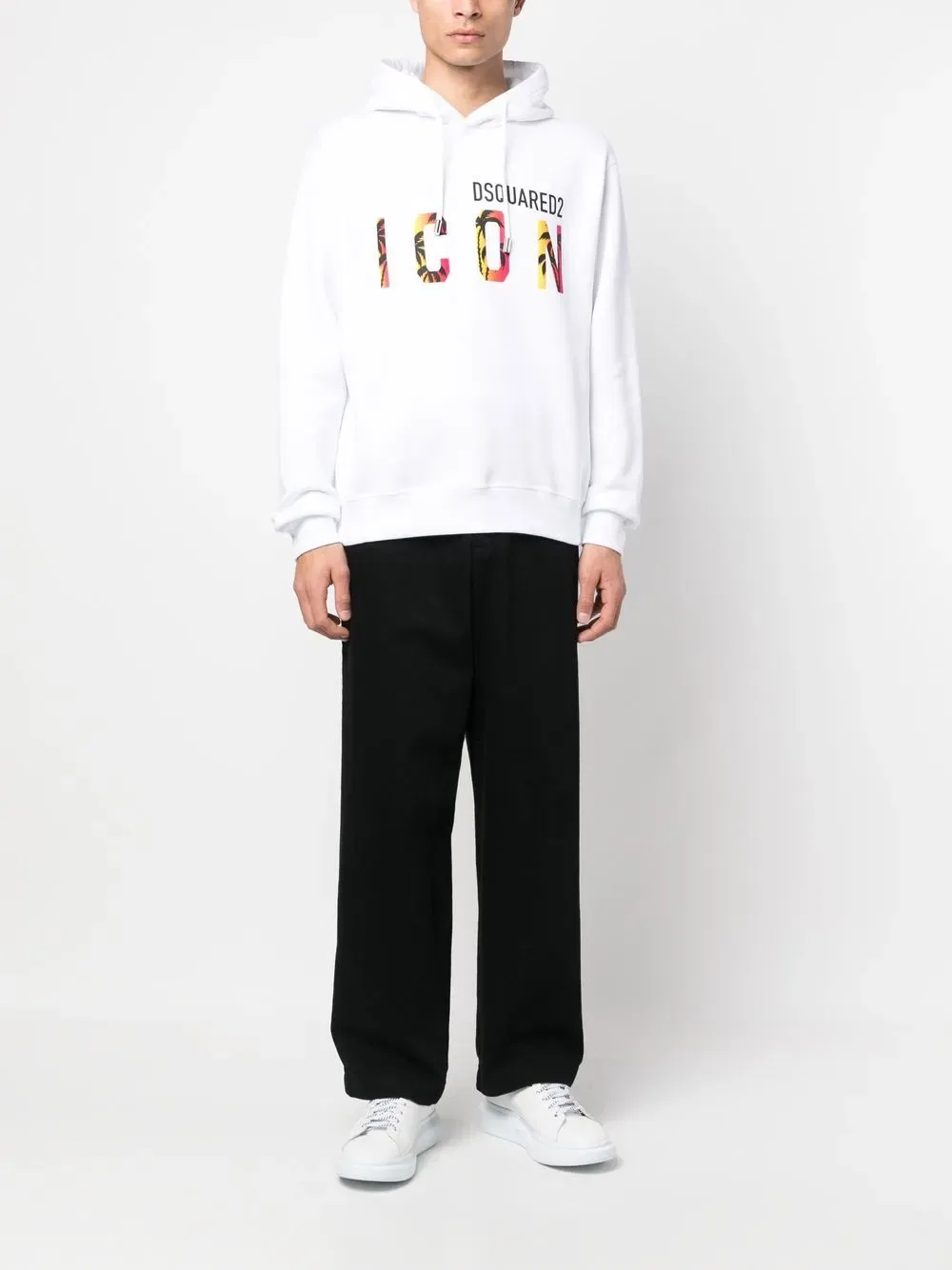 Толстовка с капюшоном Icon-Print Dsquared2, белый — фото 2