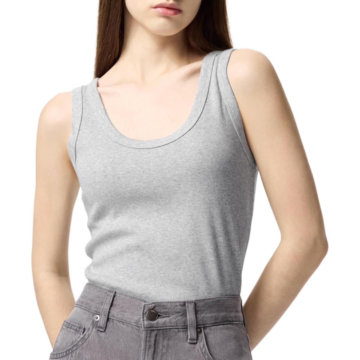 Uniqlo Женская майка светло-серого цвета