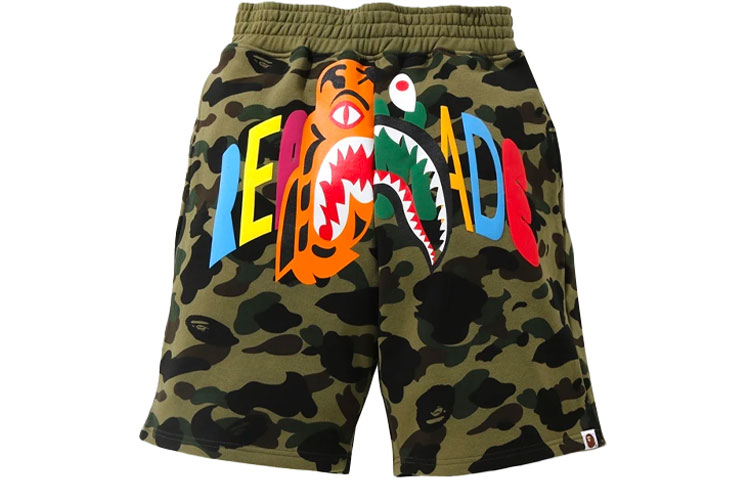 

Готовые повседневные шорты X Shark Series для мужчин, цвет армейский зеленый A Bathing Ape, зеленый