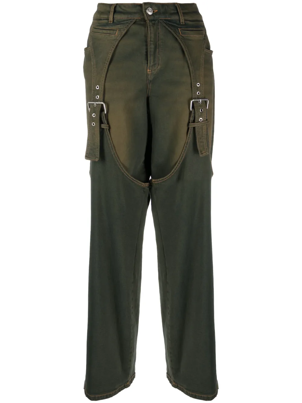 

Прямые джинсы с пряжками BLUMARINE, зеленый
