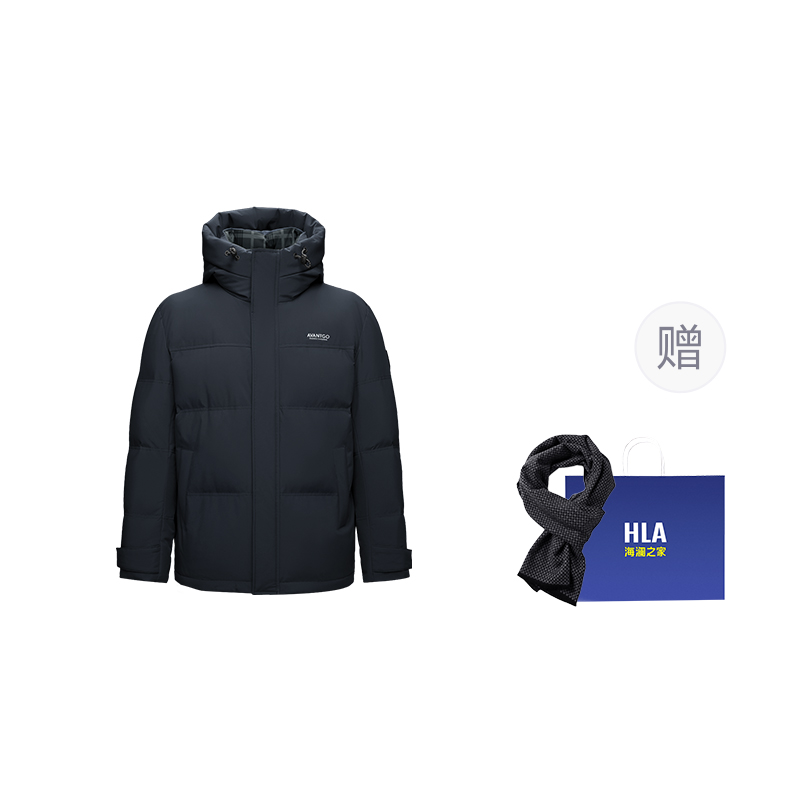 

HLA Пионер серия мужская пуховая куртка, Navy Blue 62 (Scarf Combo)