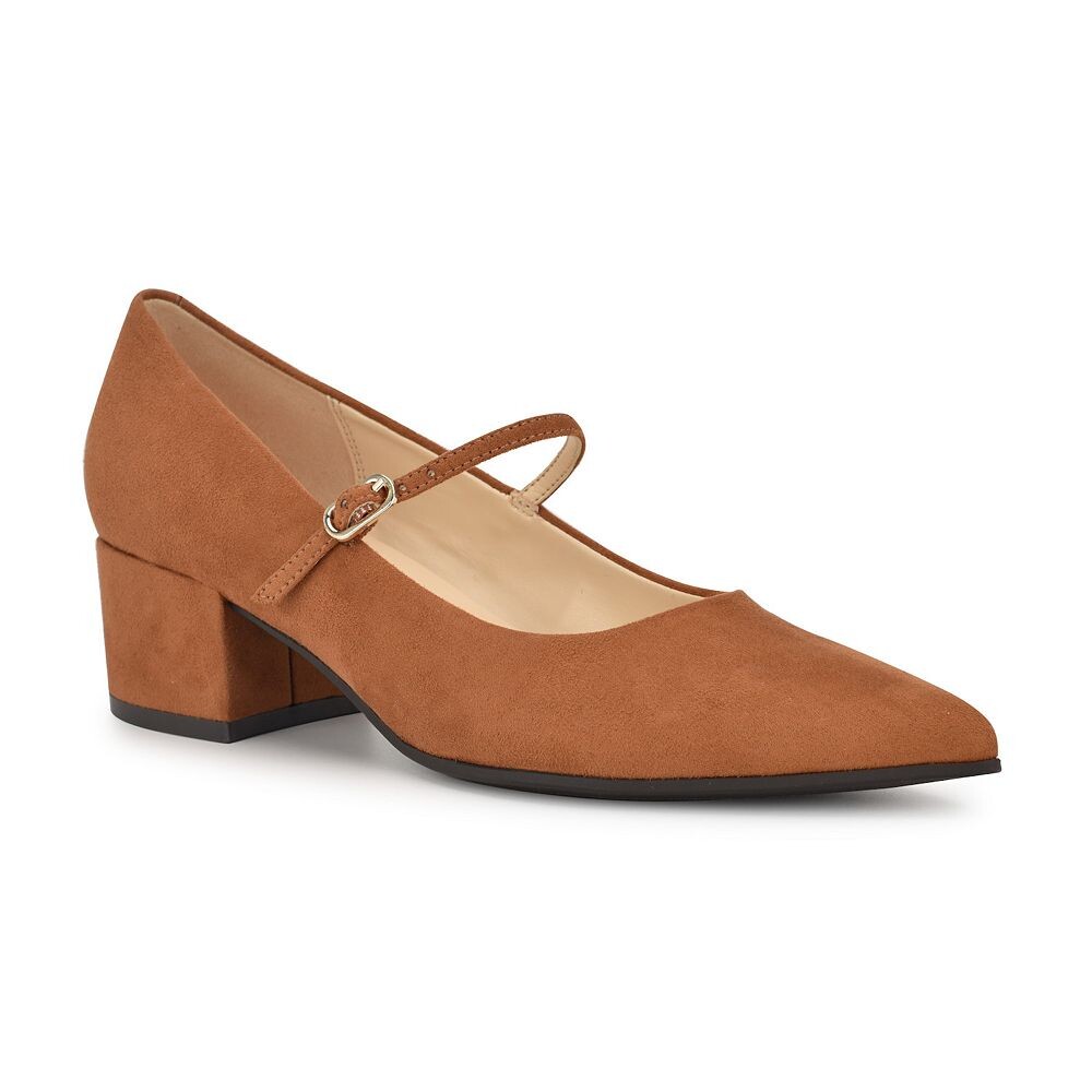 Женские туфли-лодочки Nine West Pins на блочном каблуке с острым носком, цвет Dark Natural