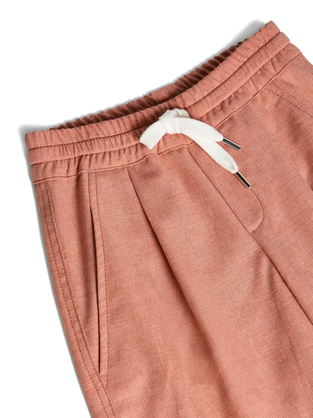 Шорты-бермуды с кулиской Brunello Cucinelli Kids, оранжевый — фото 3