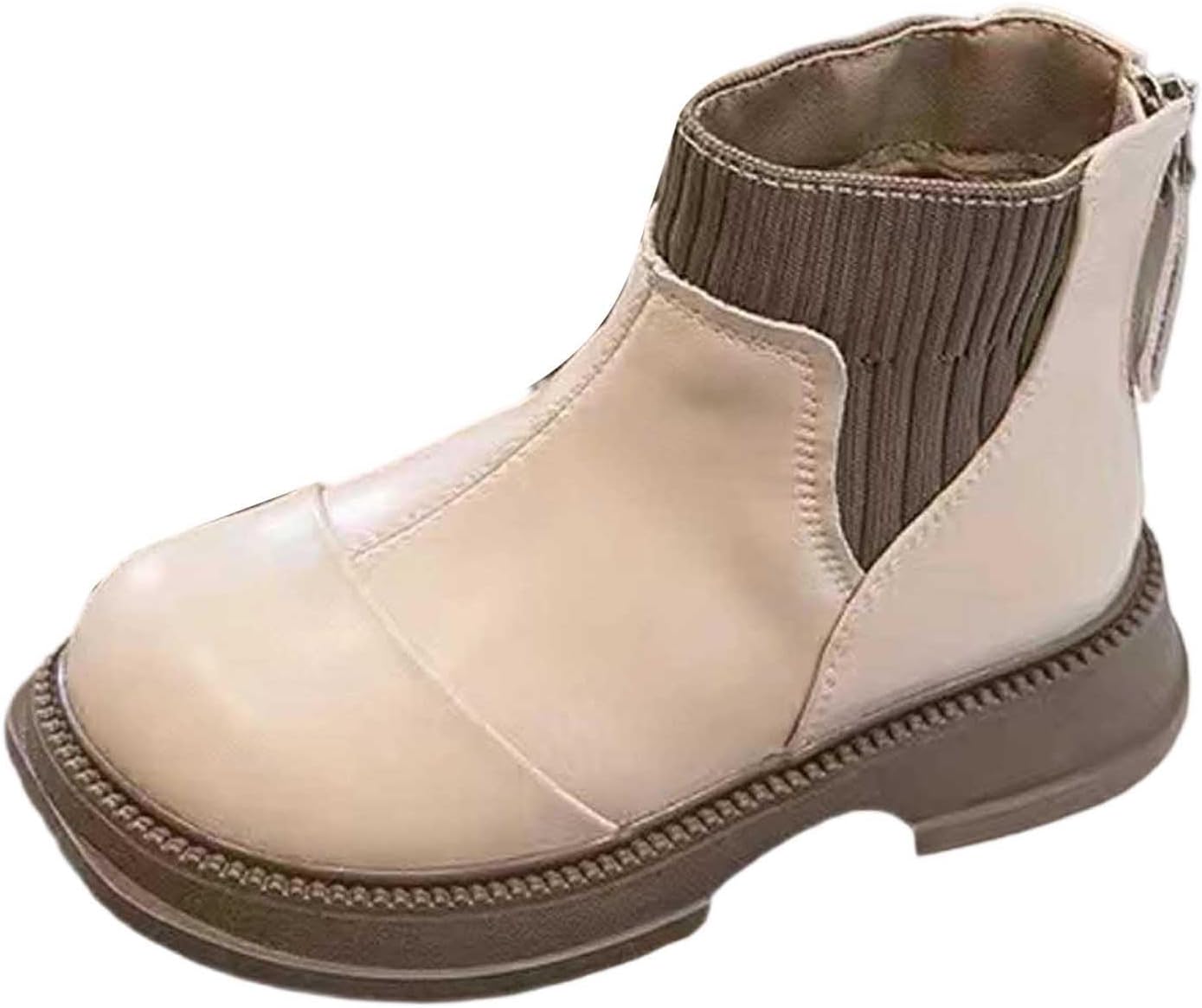 

Детские ботильоны для девочек с боковой молнией, милым бантом, зимние снежные сапожки 2025 года, водонепроницаемые, с нескользящей подошвой, короткие, удобные, на массивной подошве, боевые ботинки Generic, A04 White