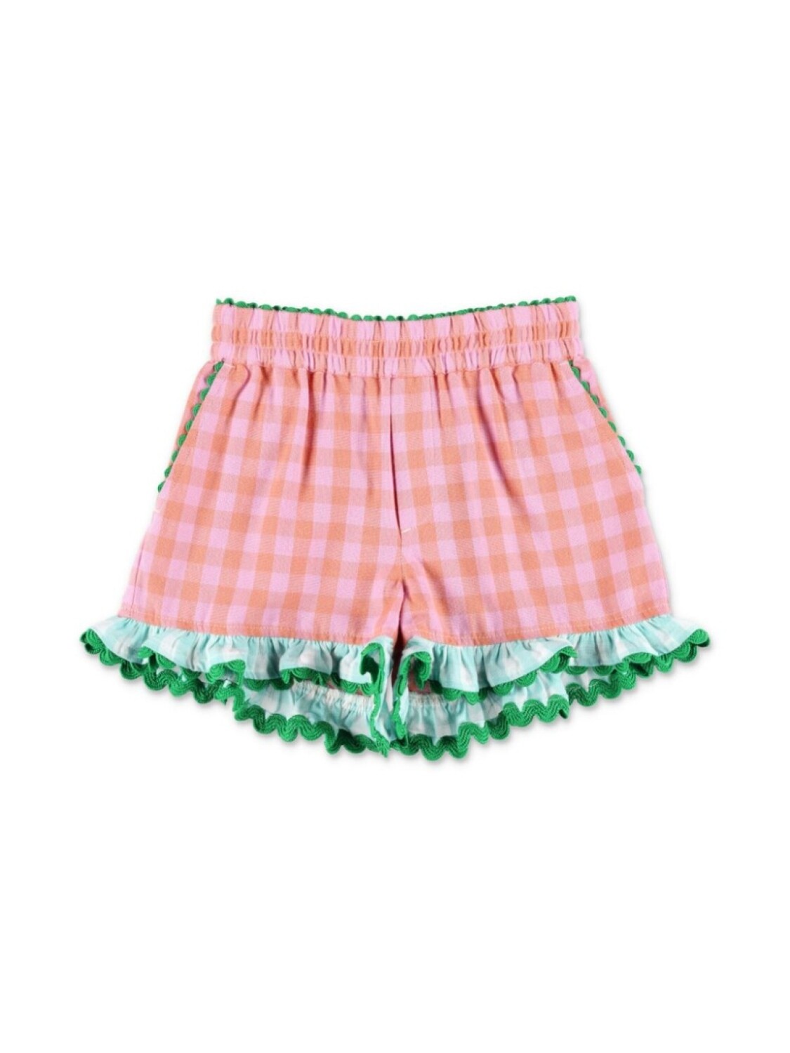 

Stella McCartney Kids шорты в клетку с оборками, розовый