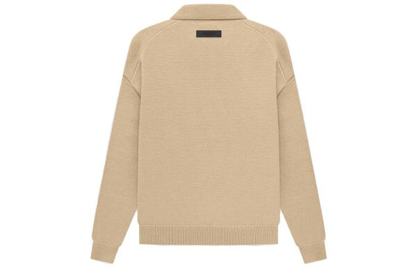 Рубашка ss23 knit long sleeve polo shirt 'sand' Fear Of God Essentials, коричневый — фото 3