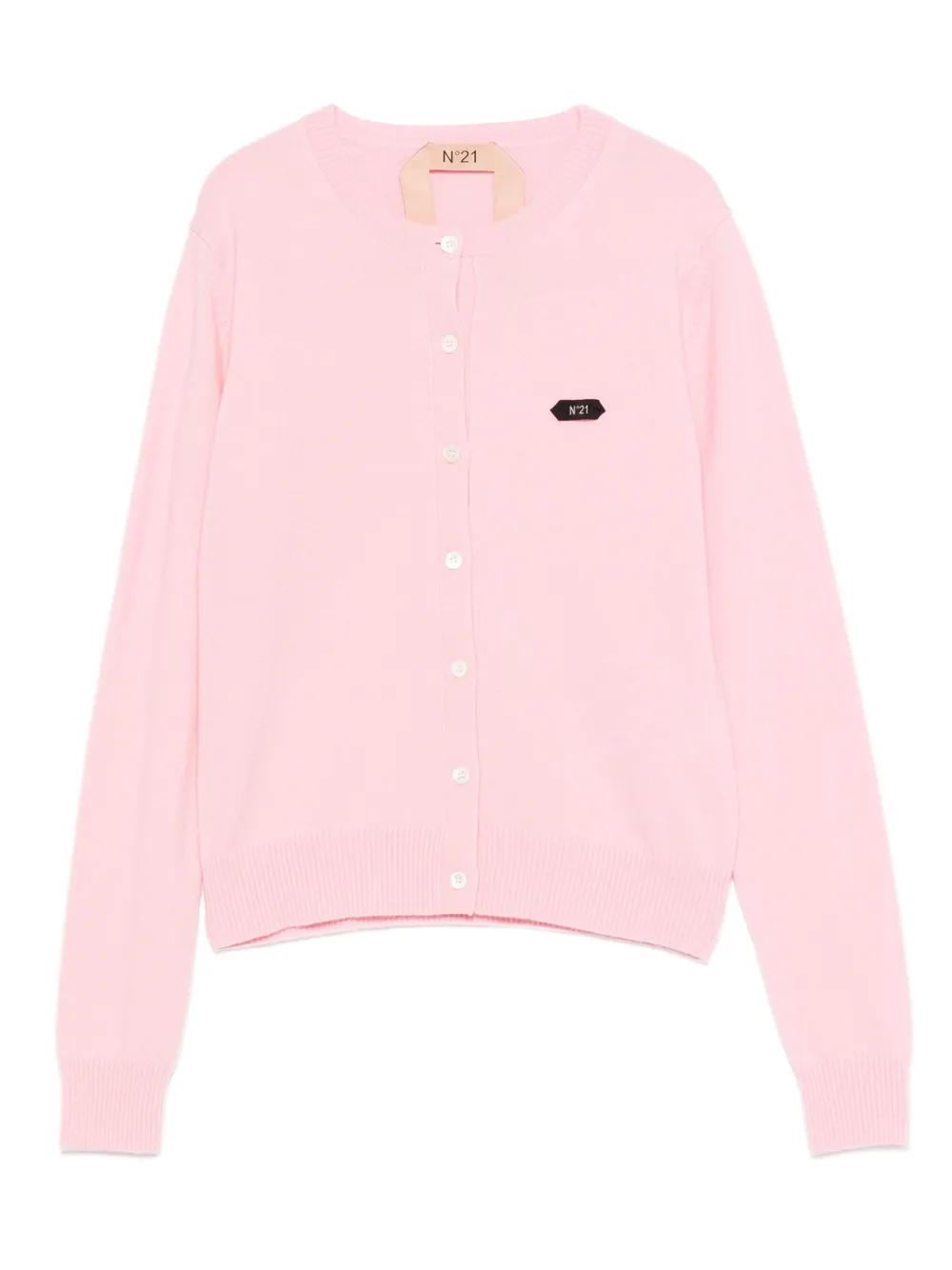 

Кардиган на пуговицах с нашивкой-логотипом Nº21, розовый