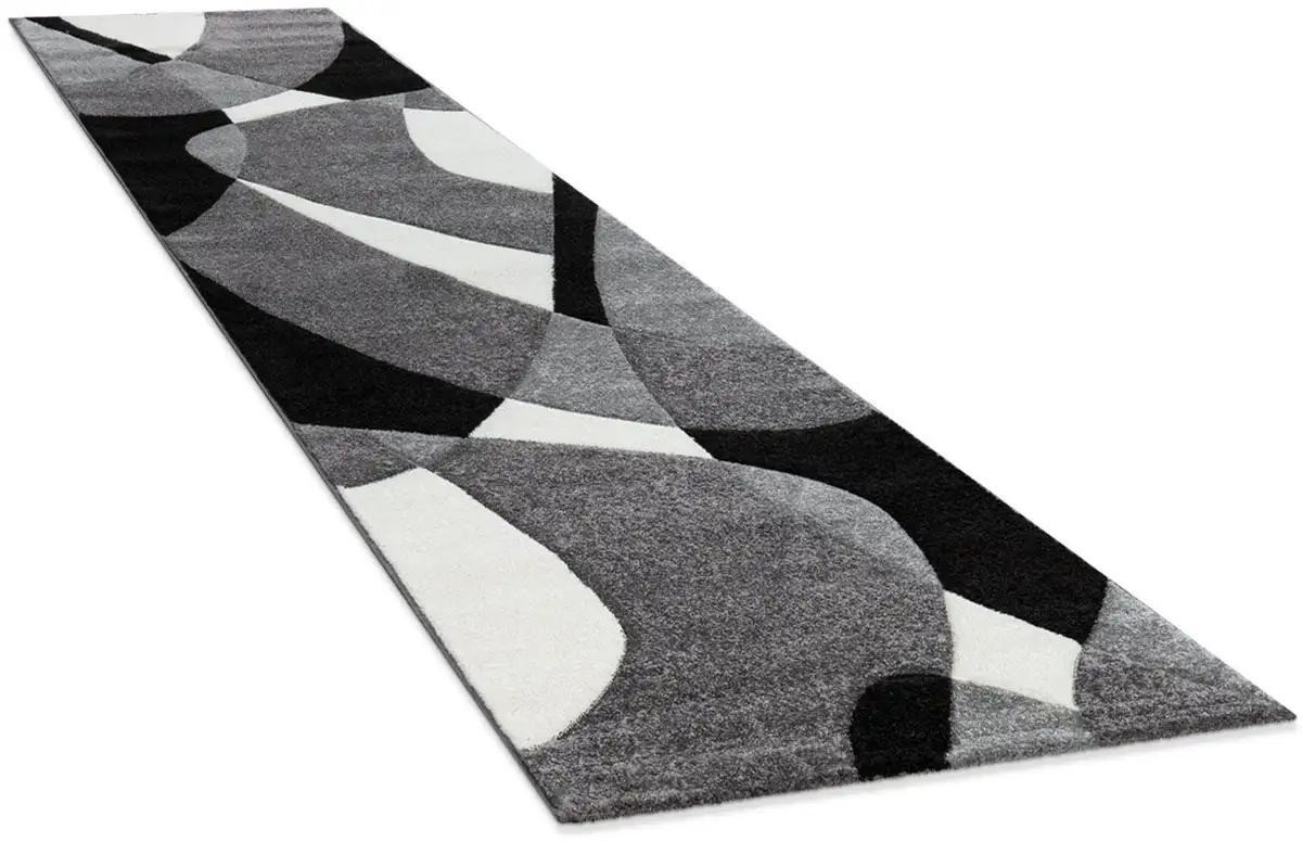 

Paco Home дорожка "Diamond 664", прямоугольная, ковровая дорожка, короткий ворс, 3D-дизайн, современный геометрический рисунок 80х300 см, черно-белый