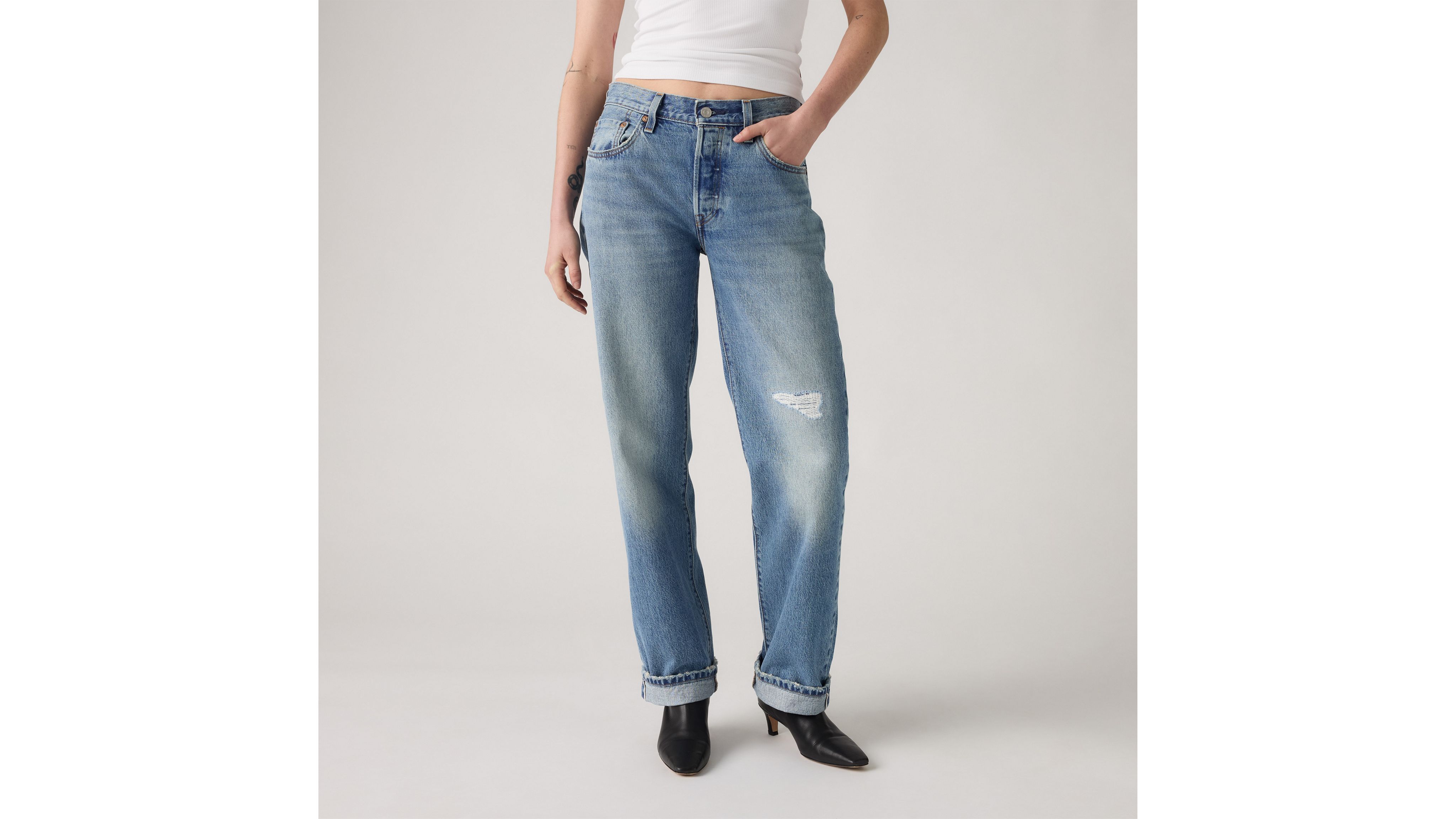 Женские джинсы 501 90-х годов с кромкой Levi's, Fresh Plan - Medium Wash — фото 2