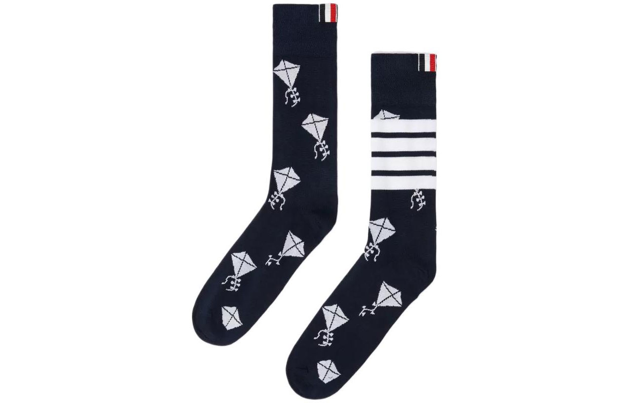 

Мужские носки до середины голени, 1 пара, цвет морской волны THOM BROWNE, 1 Pack (Marine Blue)