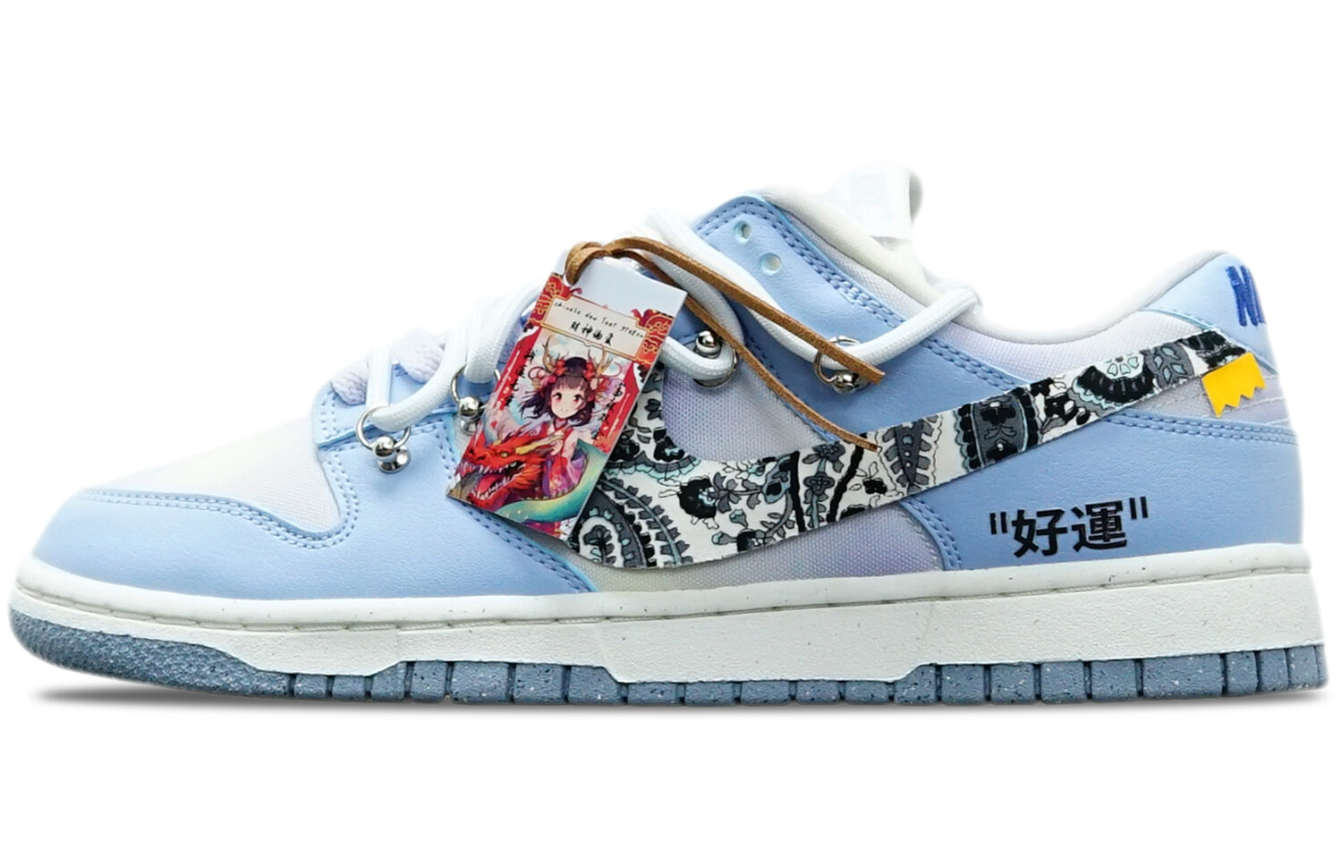 

Кроссовки Nike Dunk Skateboarding Shoes Women's Low-top Blue/white, серый