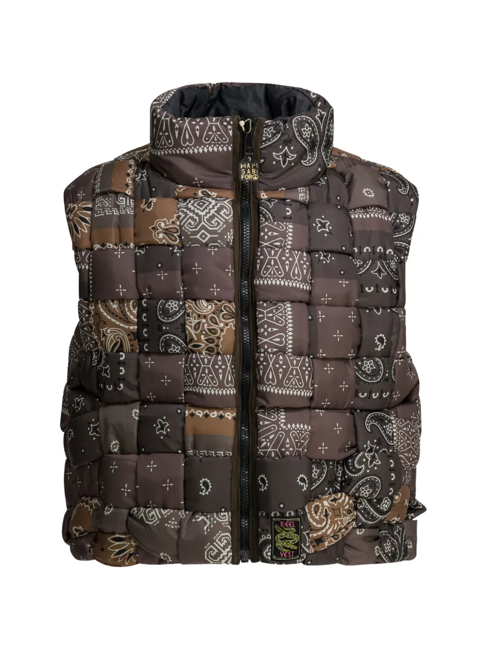 

Жилет с бандана-патчворком Kapital, коричневый