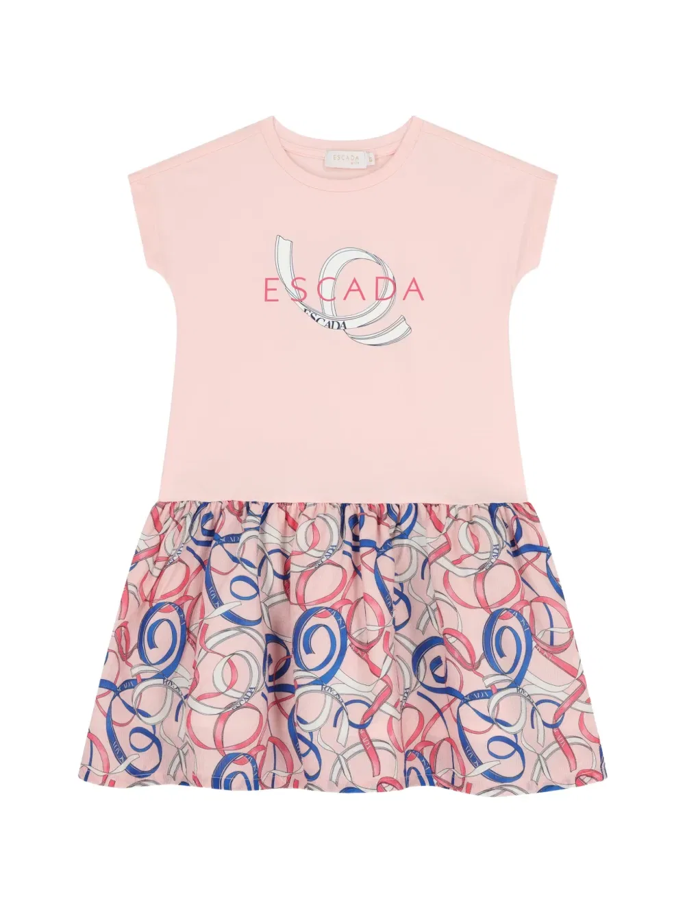 Платье с графическим узором Escada Kids, розовый