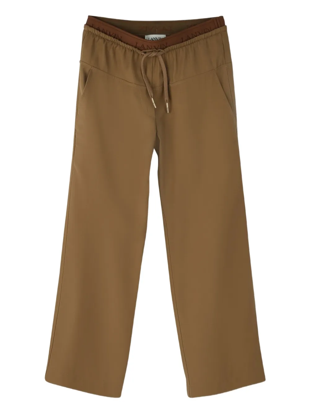 

Брюки с эластичным поясом Lanvin Enfant, коричневый