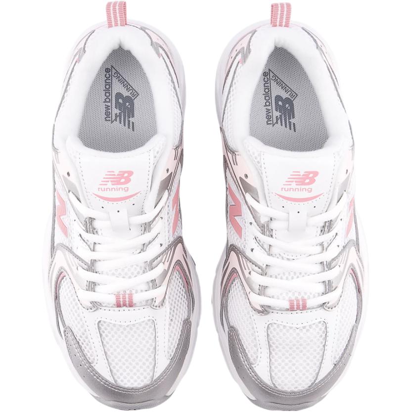 Кроссовки для бега NB 530 Breathable Support Low Top для детей и подростков New Balance, белый/розовый/серебряный — фото 4