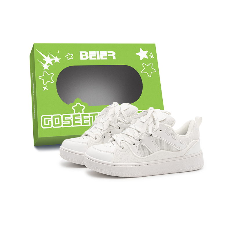 

BEIER Прочные легкие и дышащие лоу-топ скейтбордские кроссовки унисекс белые, цвет White