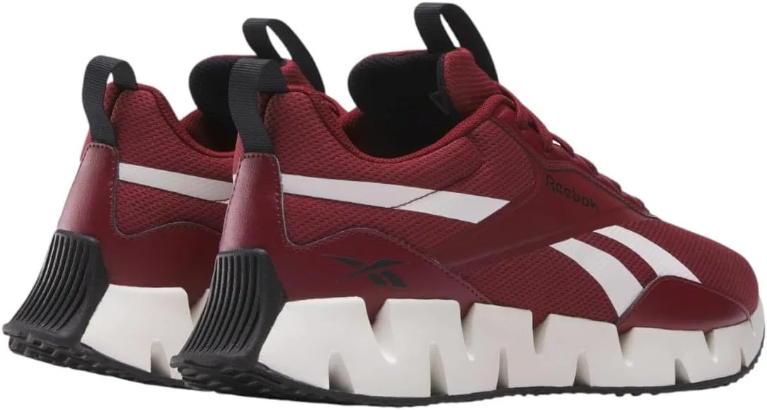 Кроссовки Reebok унисекс Zig Dynamica Str, Rich Maroon Chalk Black — фото 2