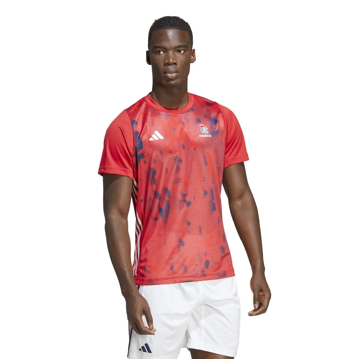 Мужская футболка для гандбола FFHB Adidas, красный — фото 4