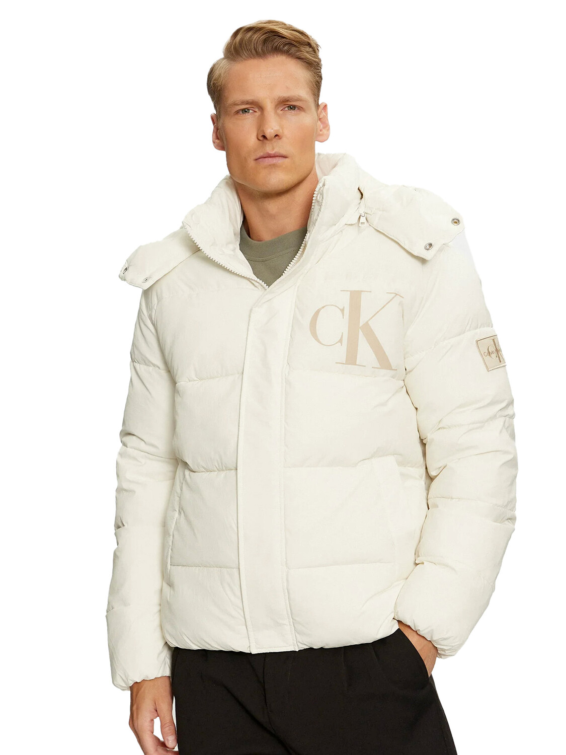 

Пуховик piumino in nylon trapuntato Calvin Klein, бежевый