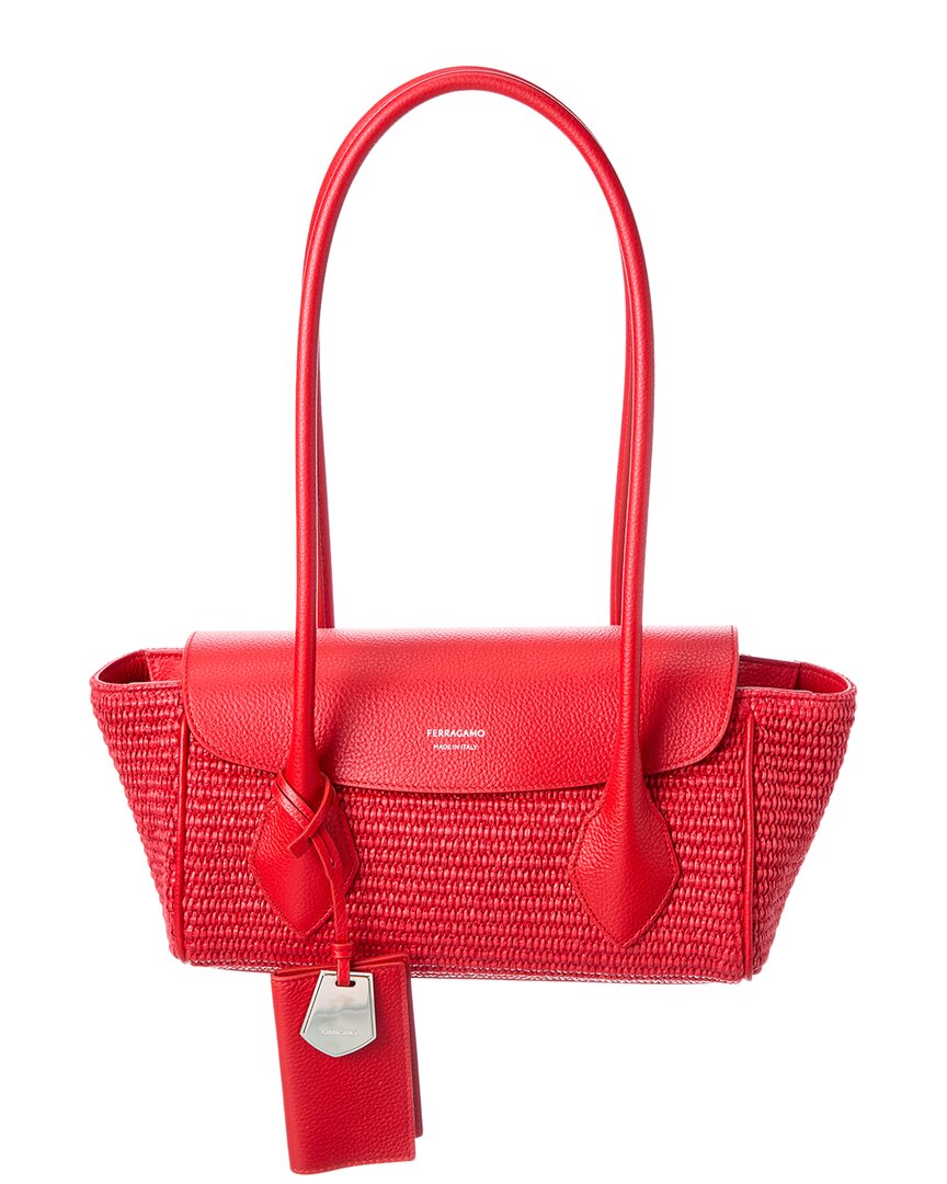 

Ferragamo Восток/Запад кожаная сумка-тоут Salvatore Ferragamo, красный