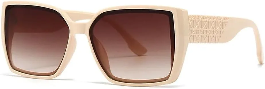 

Модные женские солнцезащитные очки класса люкс в стиле ретро, ​​мужские трендовые бежевые солнцезащитные очки с защитой от УФ-излучения UV400 LVTFCO, C6 Beige Tea