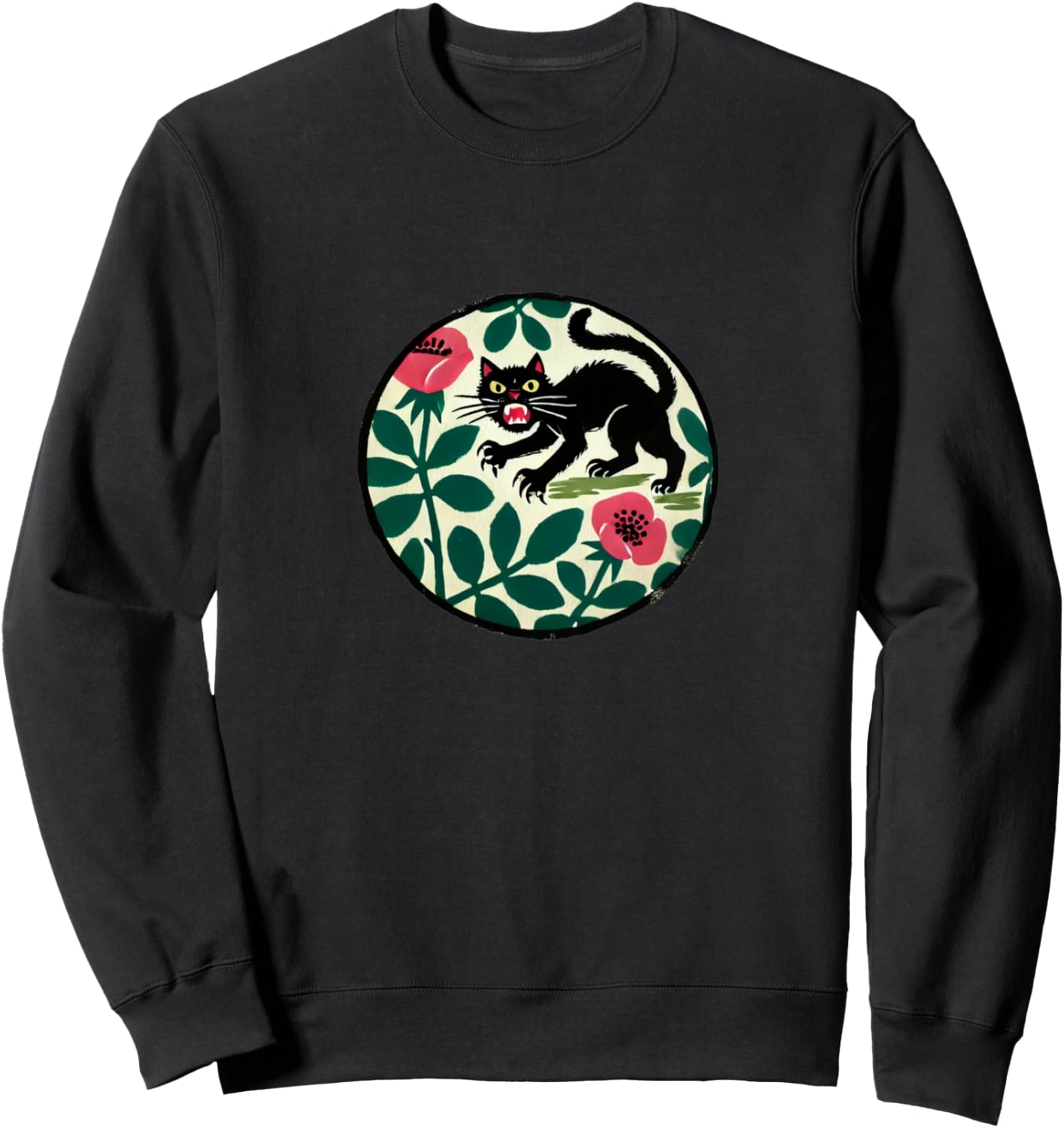 

Злой черный кот, шипящий на улице. Крутая толстовка с изображением черного кота Vintage Black Cats Snugg