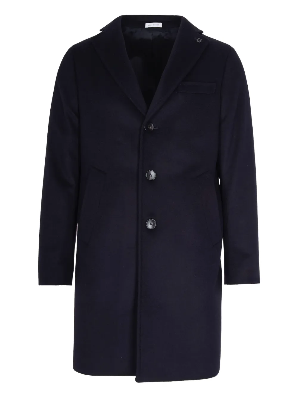 

Однобортное пальто из шерсти Breras Milano, синий