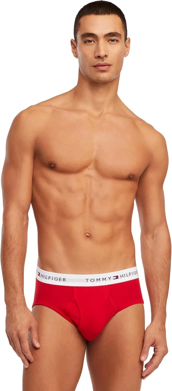 Брифы Tommy Hilfiger, 4 шт., черный, красное дерево, синий — фото 4