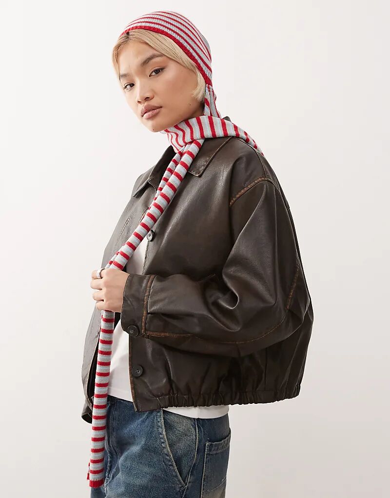 

COLLUSION красная полосатая шапка-бини 2 в 1, многоцветная