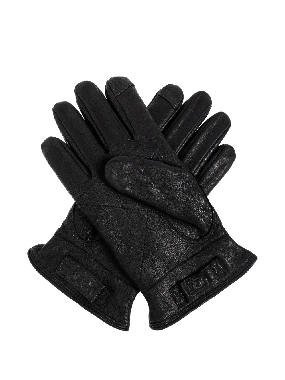 

Кожаные перчатки с логотипом Ugg, черный