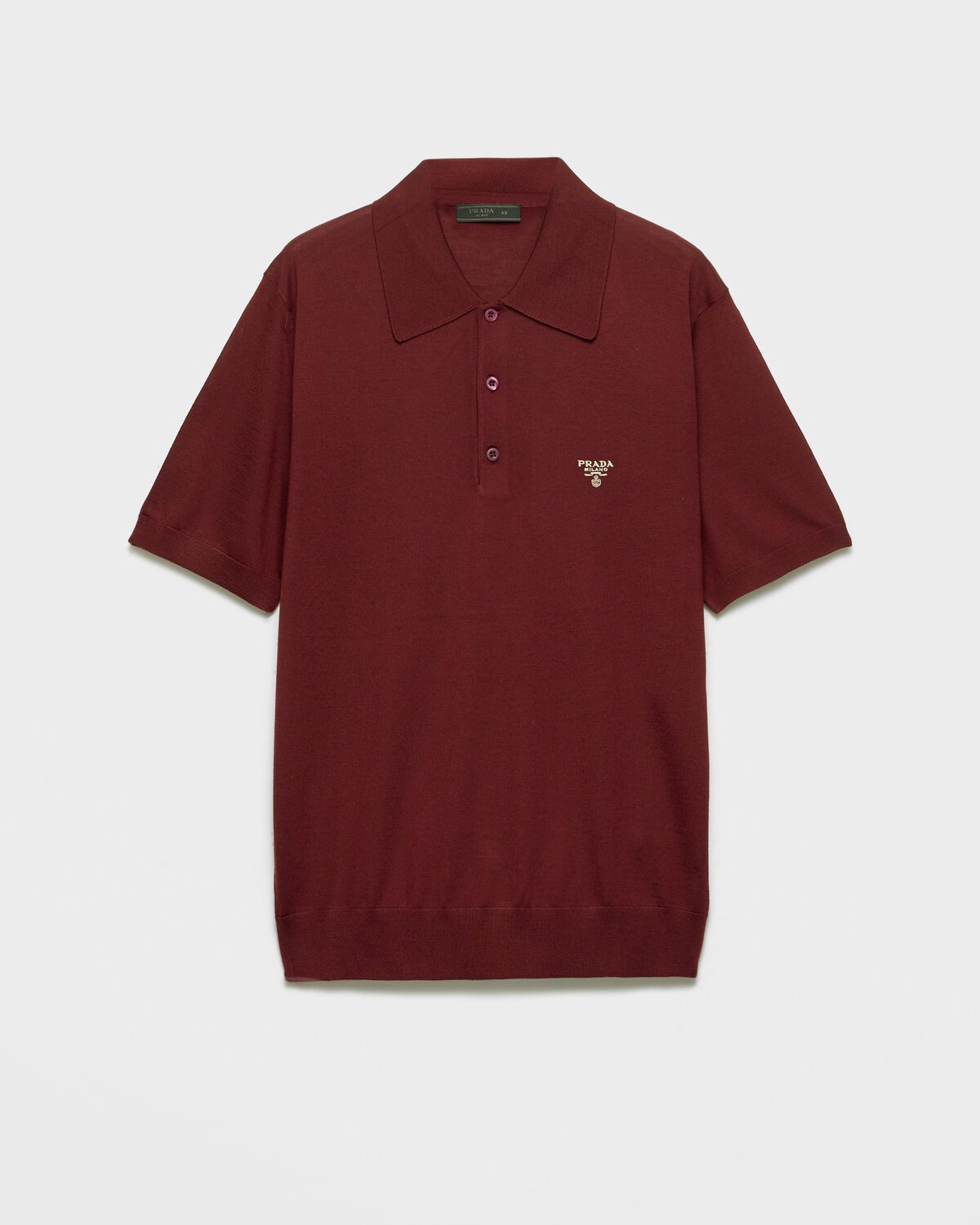 

Поло из сверхтонкой шерсти Prada, бордовый