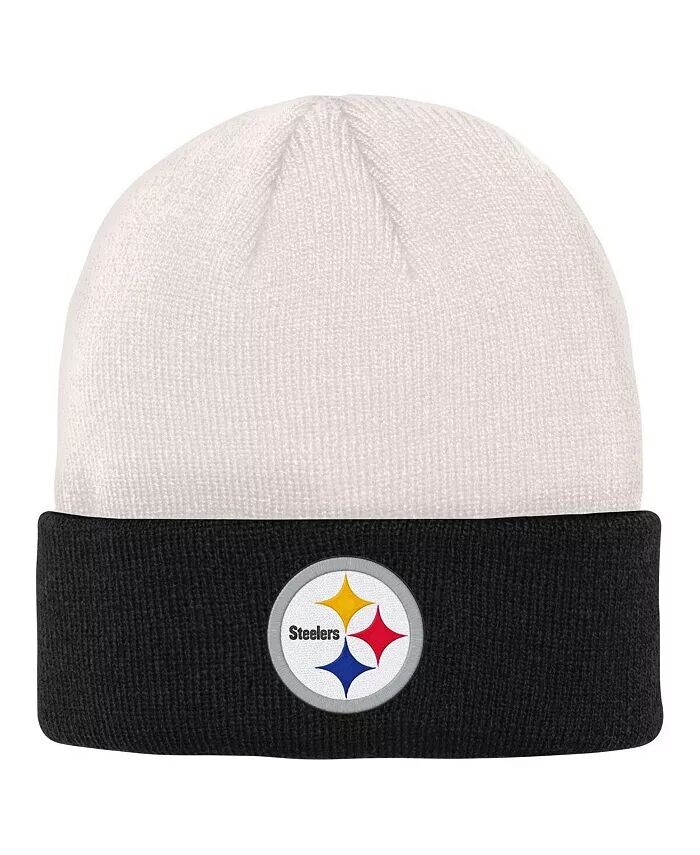 

Кремово-черная вязаная шапка Big Boys Pittsburgh Steelers с костяными манжетами Outerstuff