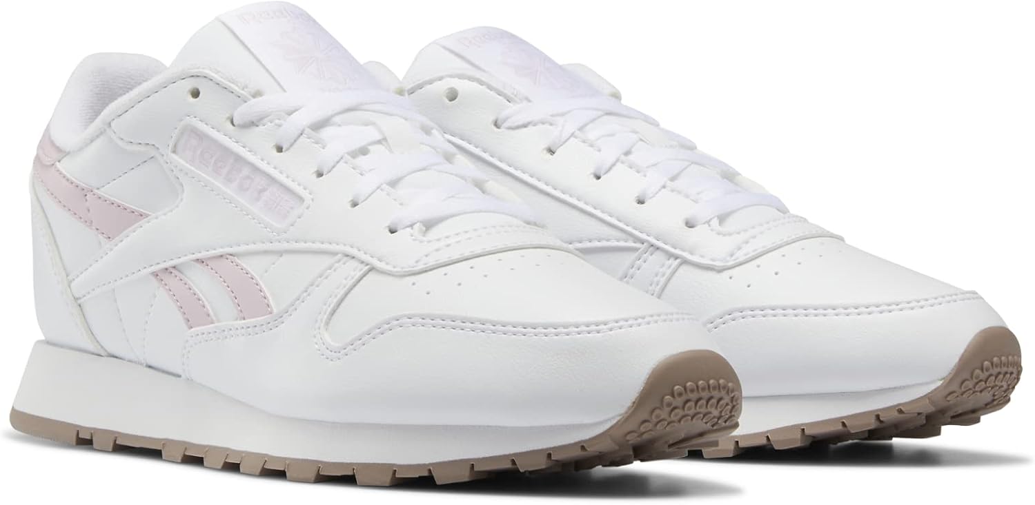 Мужские винтажные кроссовки Reebok Classic Leather 1983, белый/розовый — фото 2