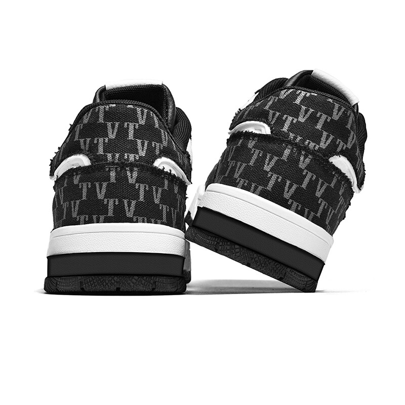 Кроссовки V-TOXSEIE Skateboarding Shoes Unisex Mid-top White, черный — фото 4