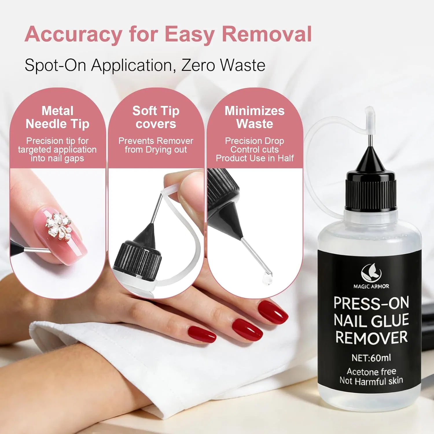 Средство для снятия клея для накладных ногтей 60 мл Magic Armor, 60 Ml Nail Glue Remover — фото 4