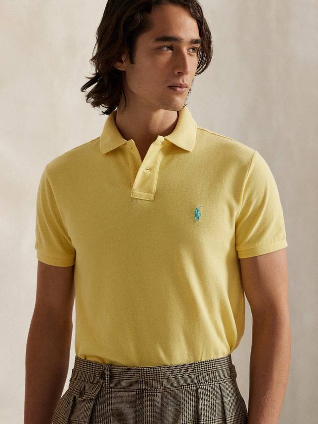 Хлопковая поло Regular Fit с коротким рукавом и сетчатой тканью Ralph Lauren, Corn Yellow — фото 3