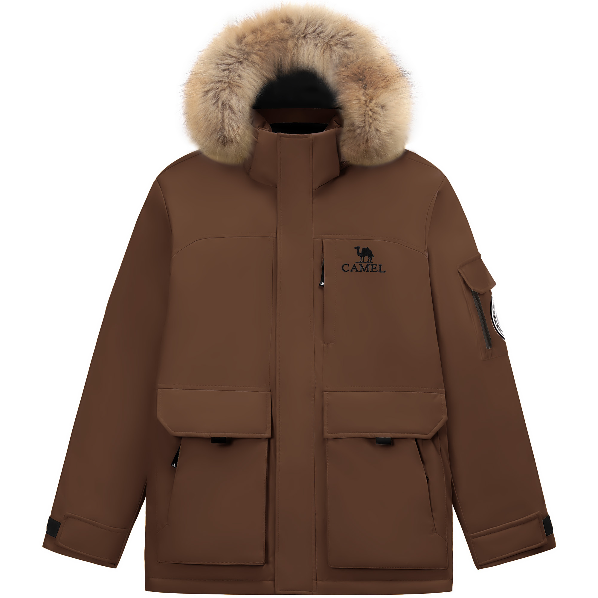 

Пуховик Unisex с отстегивающимся капюшоном Moderate Parka CAMEL, розовыйwood коричневый
