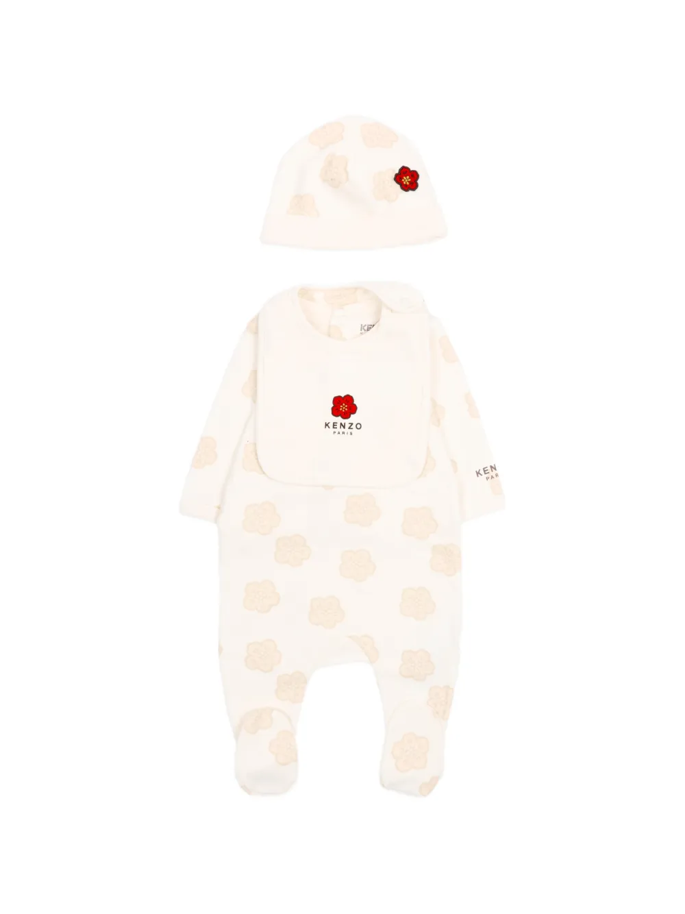 

Детская одежда с цветочным принтом Kenzo Kids, бежевый