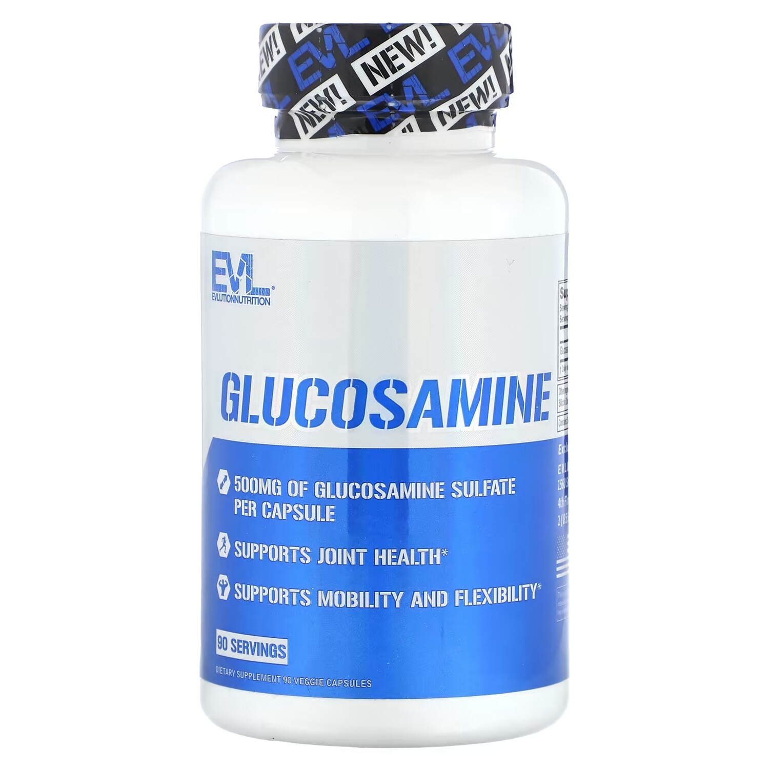 

Глюкозамин EVLution Nutrition 500 мг, 90 растительных капсул