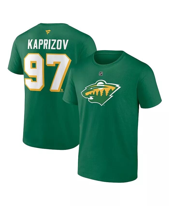 

Мужская зеленая футболка Кирилл Капризов Minnesota Wild Authentic Stack с именем и номером Fanatics, зеленый