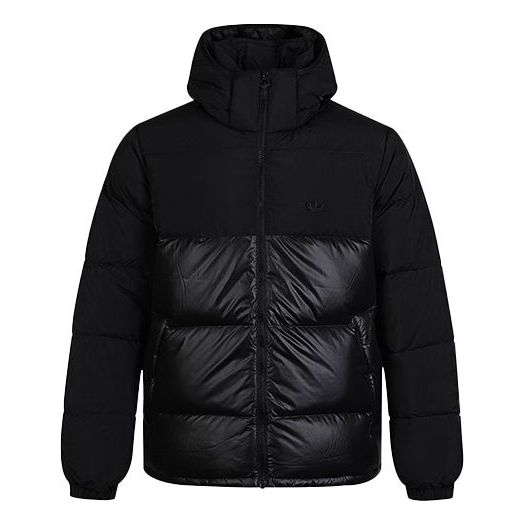 

Пуховик adidas originals Down Regen Puff Stay Warm Splicing Sports hooded down Jacket Black, черный